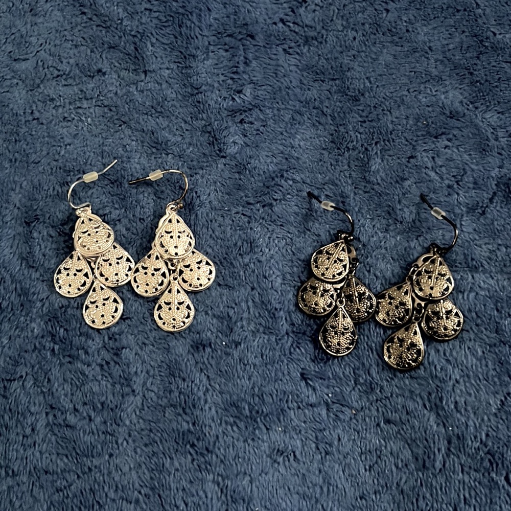 Black and Silver Earrings